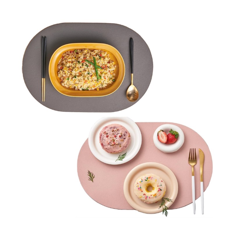 Food Prep Mat - Set van 2 tafelplacemat roze grijs