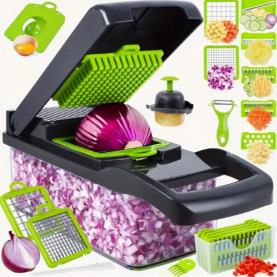 Meal Prep Manual - 16-delige multifunctionele keukenset: groente- en fruitsnijder,