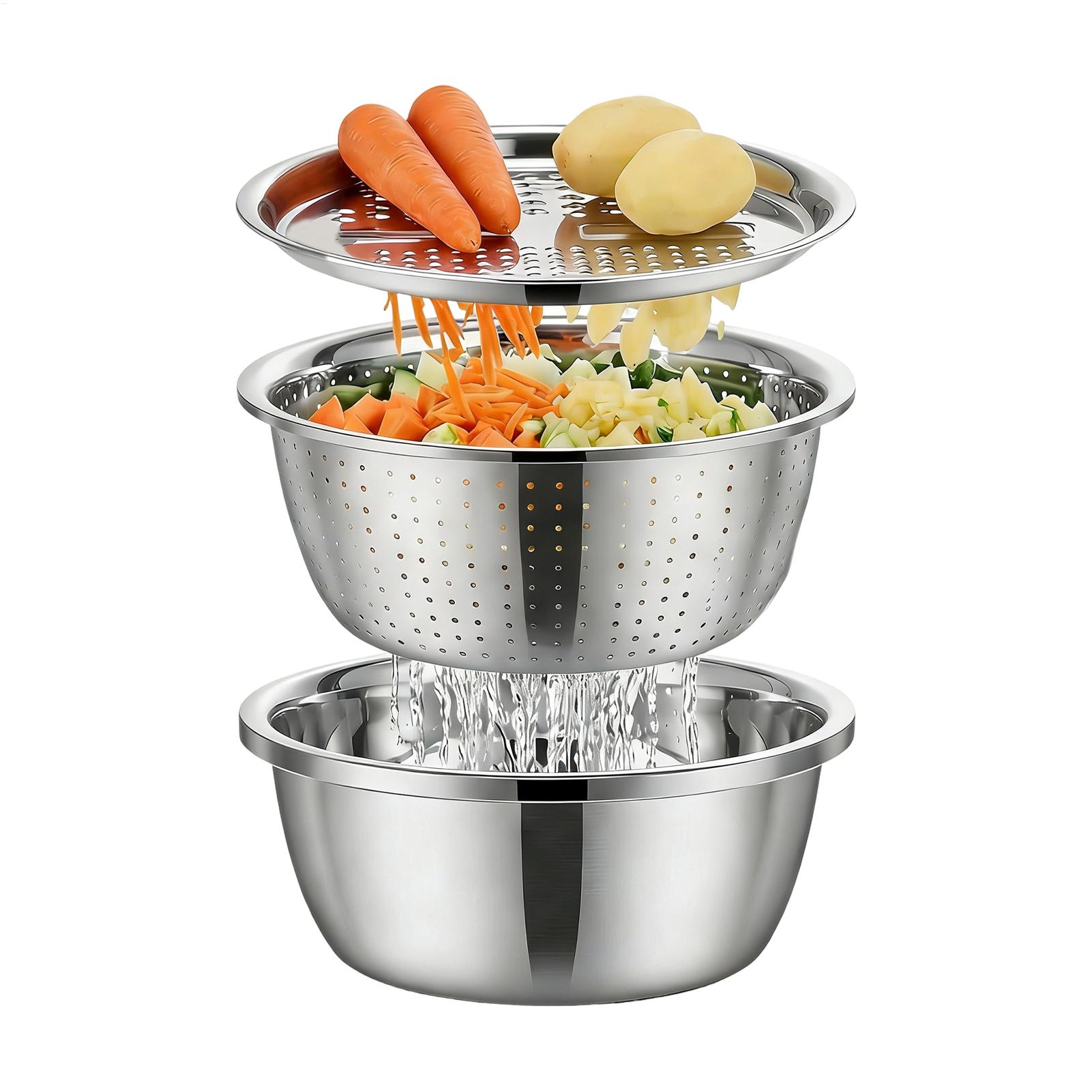 Meal Prep Pasta - Roestvrijstalen vergiet, zeefbak 26cm, was- en