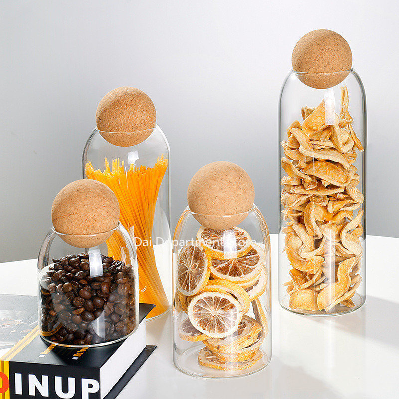 Meal Prep Jar - Clear Praktische Hout Kurk Glazen Fles