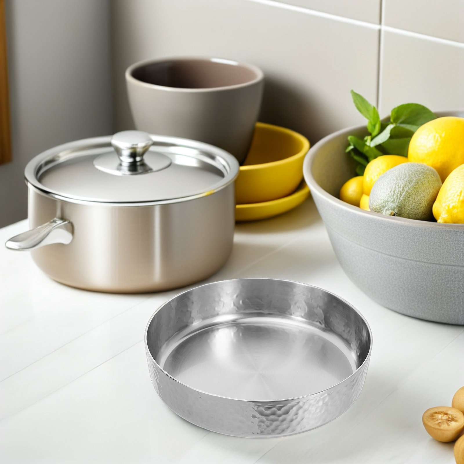Meal Prep Bowl - 800ml roestvrijstalen soepkom met gehamerde afwerking,