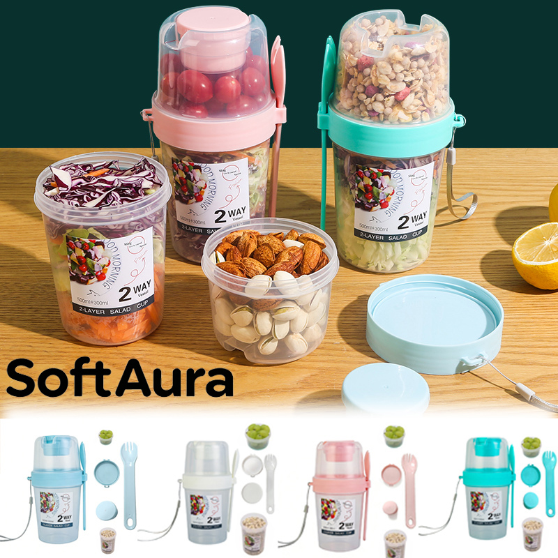 Meal Prep Bowl - SoftAura Ontbijt To Go Bekers Saladebeker