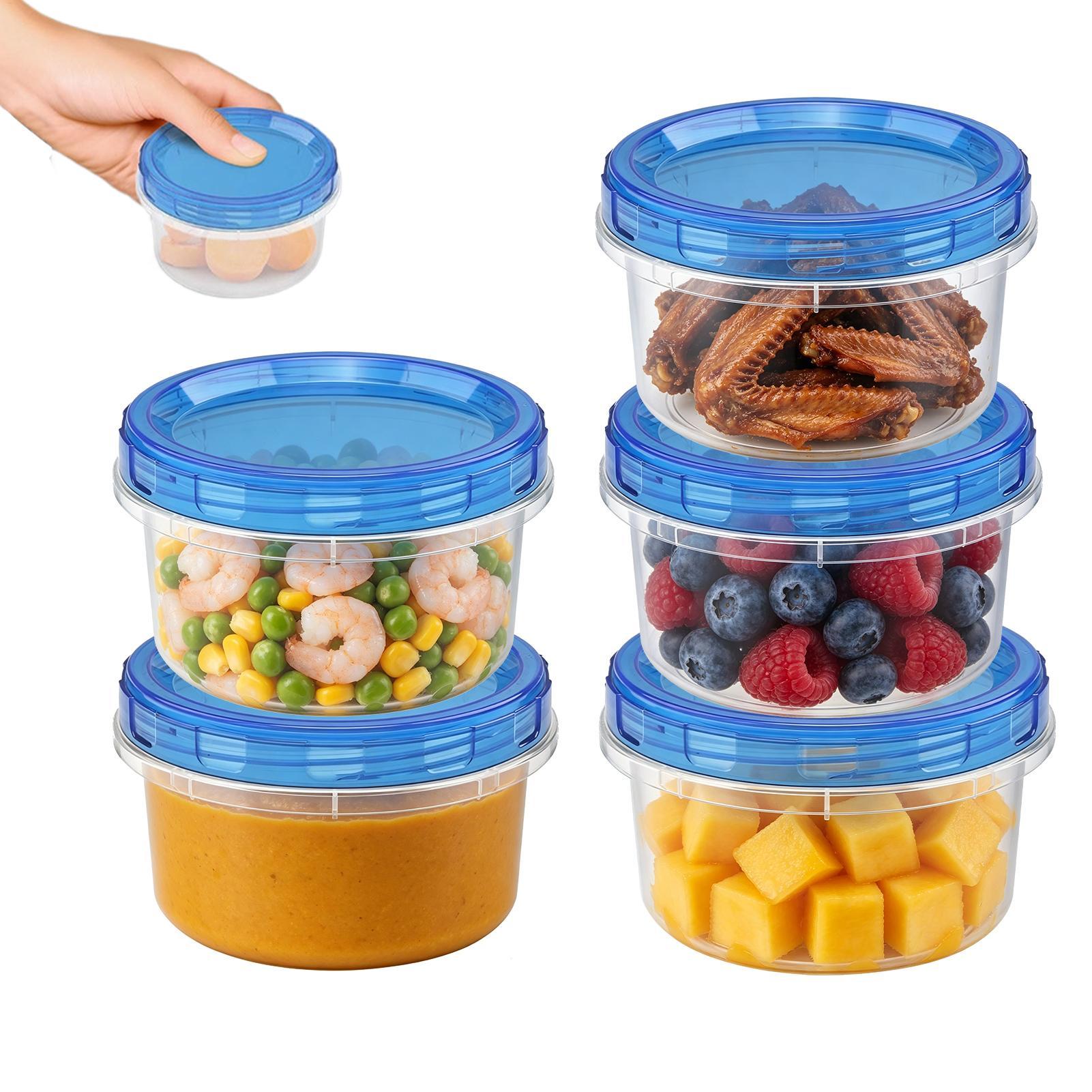 Meal Prep Juice - Diepvriesbestendige voedselbewaarbakjes, 5-delige set, lekvrij, stapelbaar,